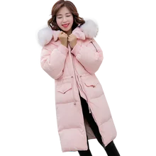 KMETRAM зима 90% белый утиный пух пальто для женщин натуральный мех енота воротник с капюшоном Толстая длинная парка Женская свободная винтажная куртка MY506