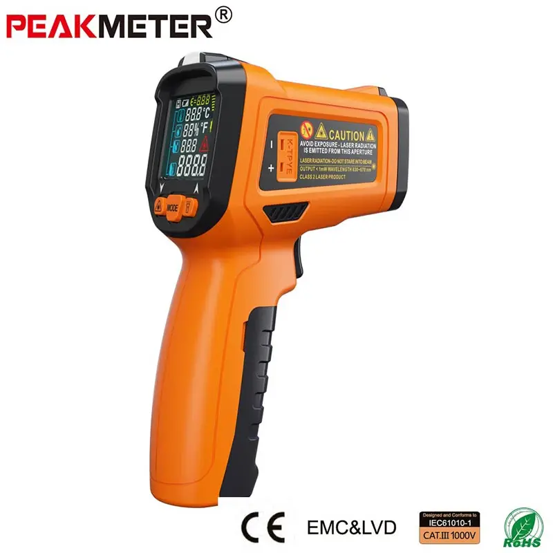 PEAKMETER PM6530D ЖК-дисплей ручной инфракрасный термометр гигрометр датчик температуры-50~ 800 с влажностью и точкой росы