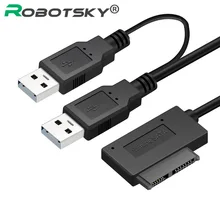 USB2.0 SATA 6 + 7 13Pin Slimline тонкий кабель с внешним USB2.0 Питание для ноутбука CD-ROM DVD-ROM странно адаптер конвертер
