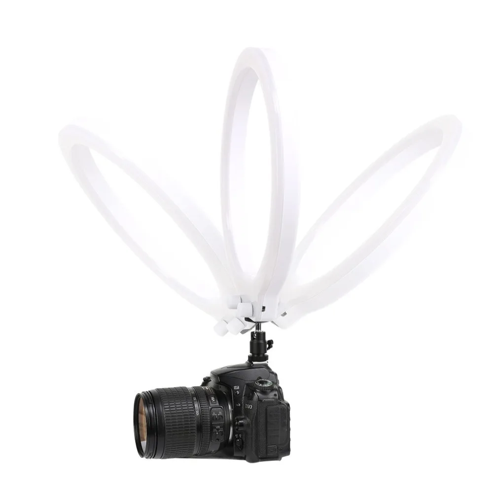 

ONLENY Photo Desktop LED Ring Light Dimmable Photography Lamp with Camera Ball Head Phone Clip Holder for Makeup Studio Video
