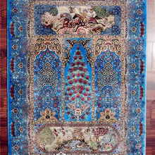 3'x4. 5' коврик с геометрическим орнаментом ручная переплетение мусульманский молитвенный коврик шелковый ковер Турция Дизайн Шелковый ковер с восточным рисунком пол