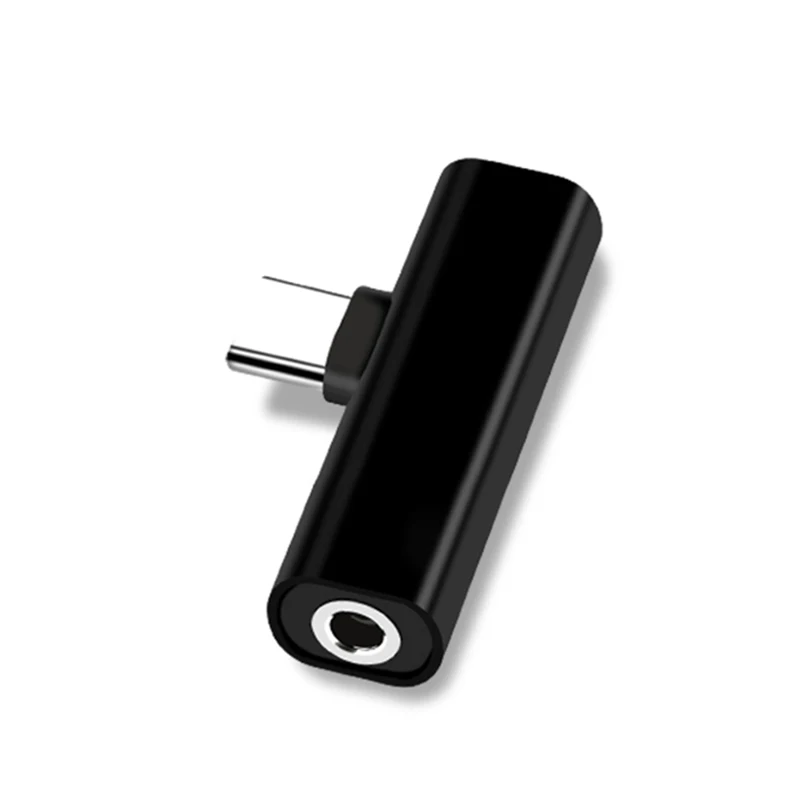 3 в 1 Aux Jack аудио кабель Мобильный телефон аудио сплиттер адаптер для Xiaomi Mi 8 Lite type-C зарядный адаптер для huawei P20 Lite - Цвет: Black