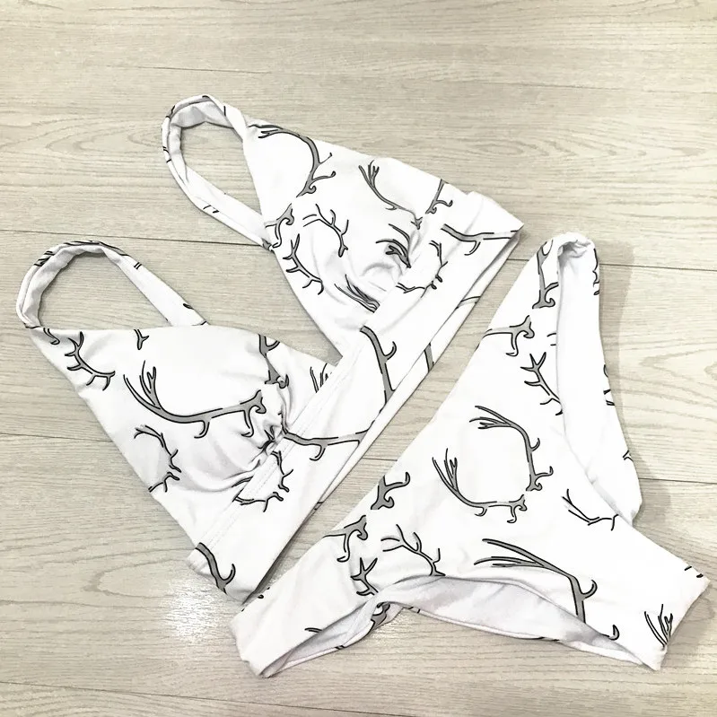 Real Pictures White Deer Antlers Girls Bikini Low Waist Swimwear Vest