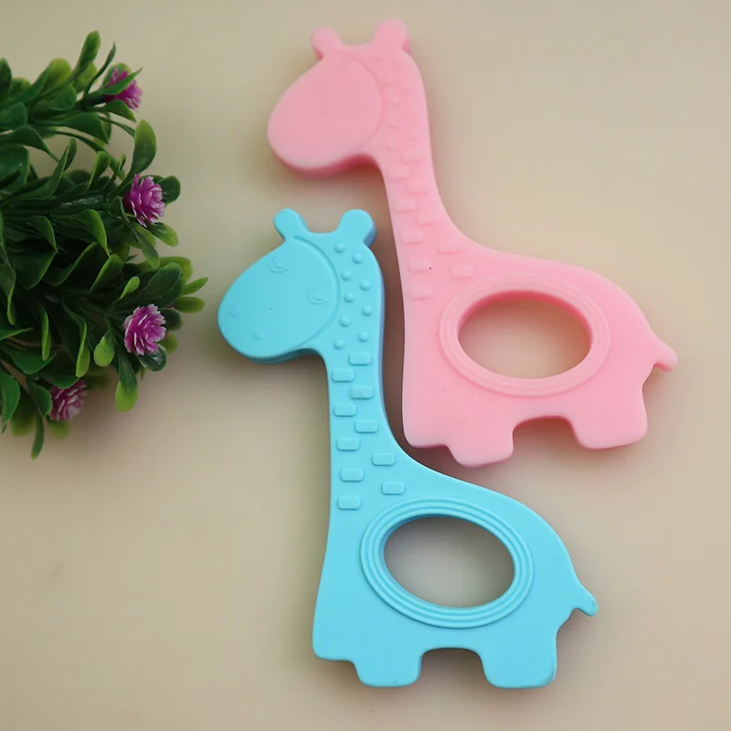 NEW Baby Teethers Children Silicone Bite Toy kids Rattles Cartoon  Giraffe Teether Training Toddler infant lovely cute 1pcs