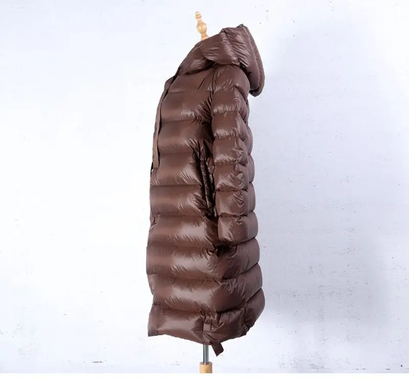 Высококачественная зимняя куртка-пуховик на 90% белом утином пуху, женская модная длинная пуховая куртка, парки, утепленная Женская водонепроницаемая теплая одежда