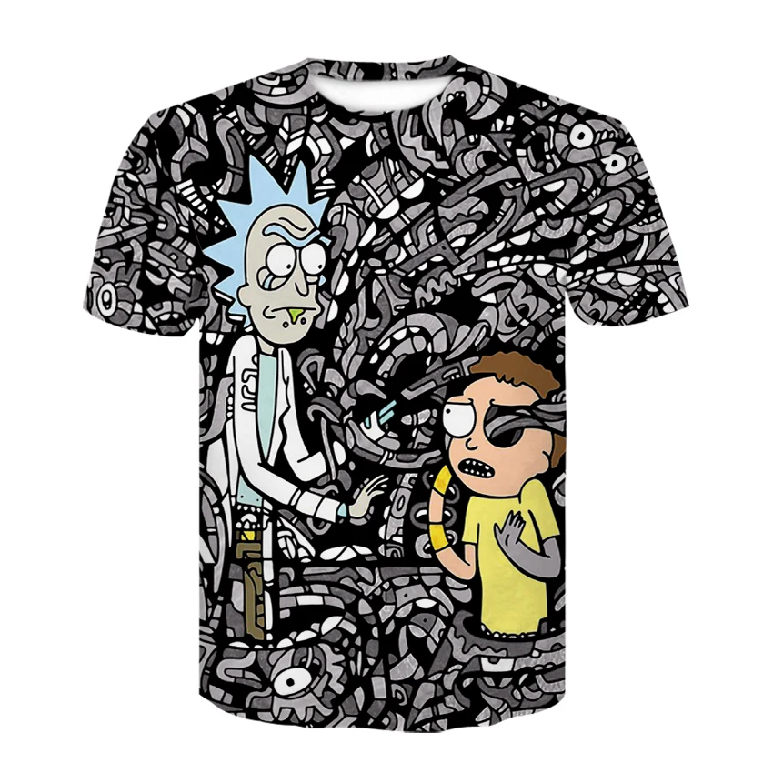 DEWIN Du крутая милая крошка Рик и Морти Мужская футболка летние футболки с аниме рисунком мультяшная забавная футболка с коротким рукавом Футболка homme