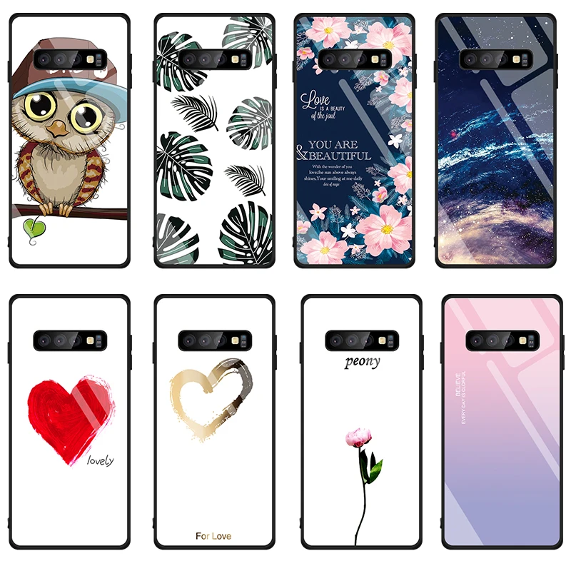 Чехол для Samsung Galaxy S10 + S10e S8 S9 Plus задняя крышка чехлы из закаленного стекла