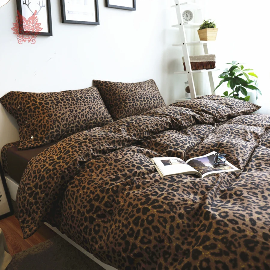 Leopard Print Duvet Cover Best Image Of 2018 Brown Leopard Print Bedding And Get Shipping On Aliexpress