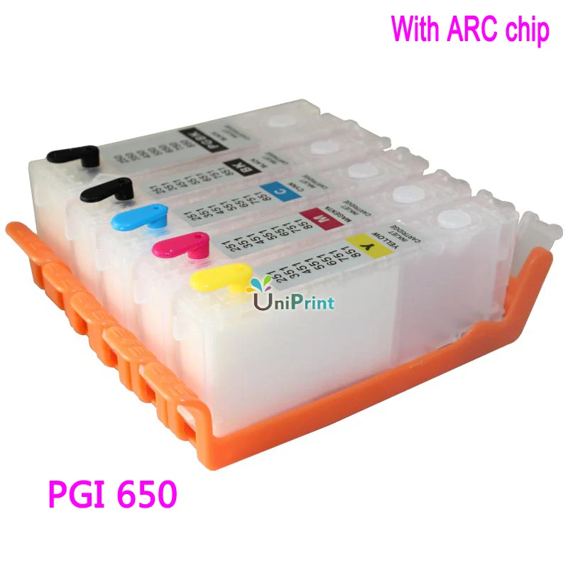 До 5 шт. PGI 650 CLI 651 многоразового использования картридж для IP7260MG5460/MG5560/MG6460/MG5660/MG6660