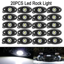 20Pcs Universal 9W LED Rock Light LED Light 4×4 Under Body Trail Rig Light SUV Car Decorative Lamp White Red Blue Yellow Green