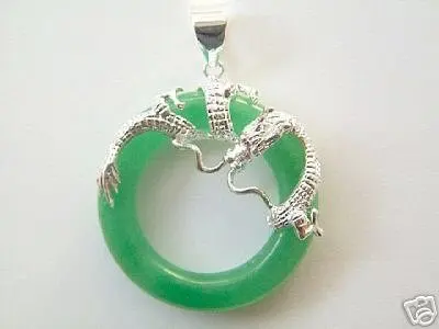 

Wholesale Wholesale Fashion Jewelry nice 925 Sterling Silver Dragon & Green gem Pendant necklace