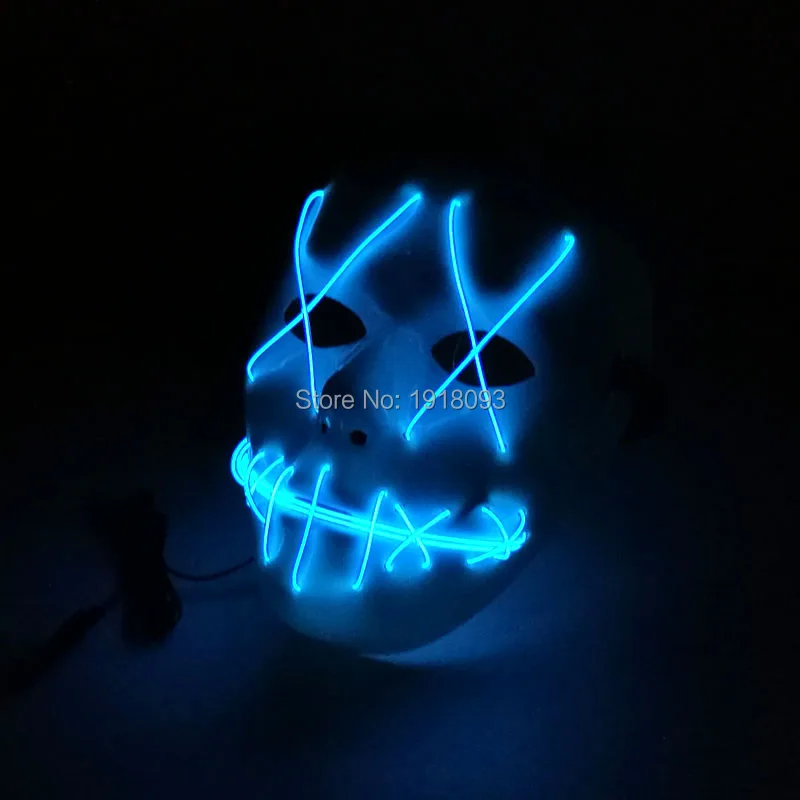 

Popular 10Colors Select EL lighting LED mask Holiday lighting for Halloween and Christmas EL wire Mask+DC-3V EL Driver