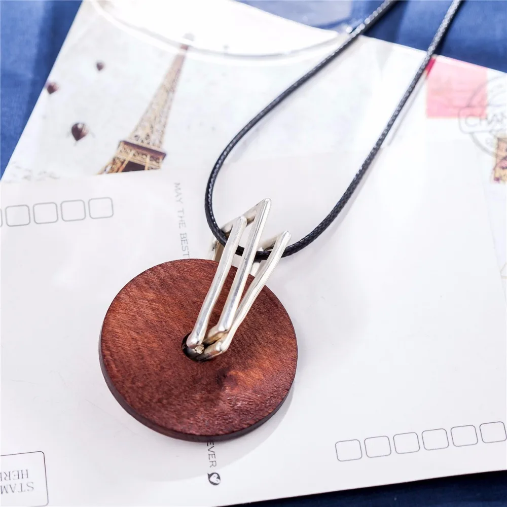 Round Wooden Pendant Woman Jewelry Vintage statement necklaces& pendants Wholesale Long Women Necklace relogio choker colar