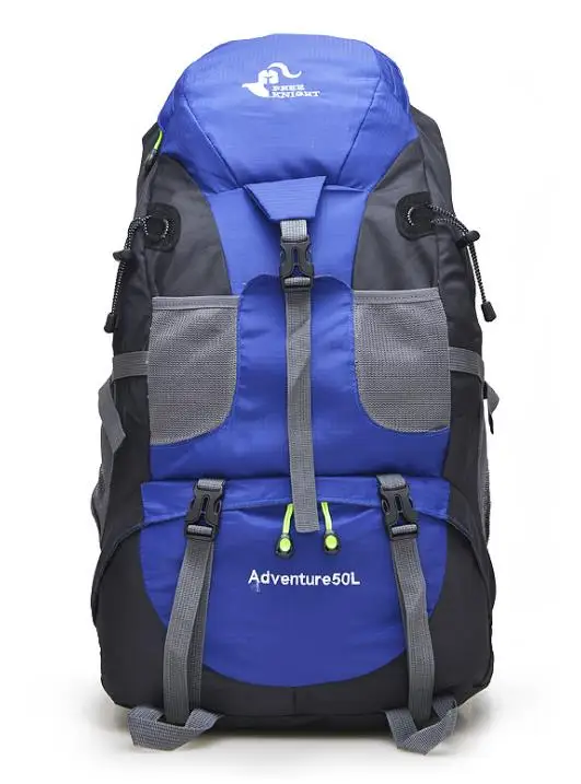 Ограниченная Горячая Распродажа, 50л большой водонепроницаемый рюкзак для альпинизма, походов, дождевик, Сумка для кемпинга, альпинизма, спортивный рюкзак, сумка для велосипеда на открытом воздухе - Цвет: Blue