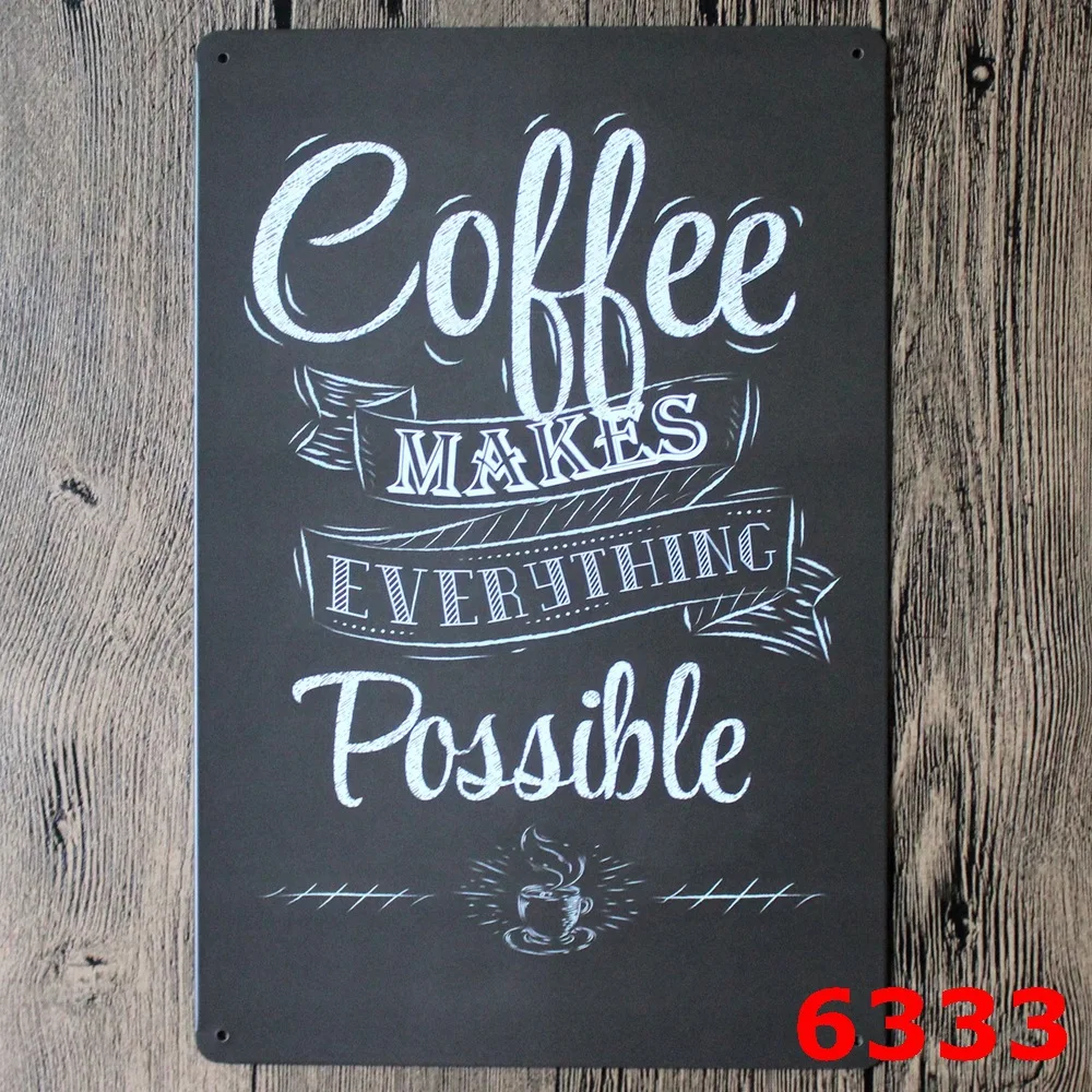 Coffe poster vintage home decor metal Tin signs malt decorative plaques for bar wall art craft 20X30CM