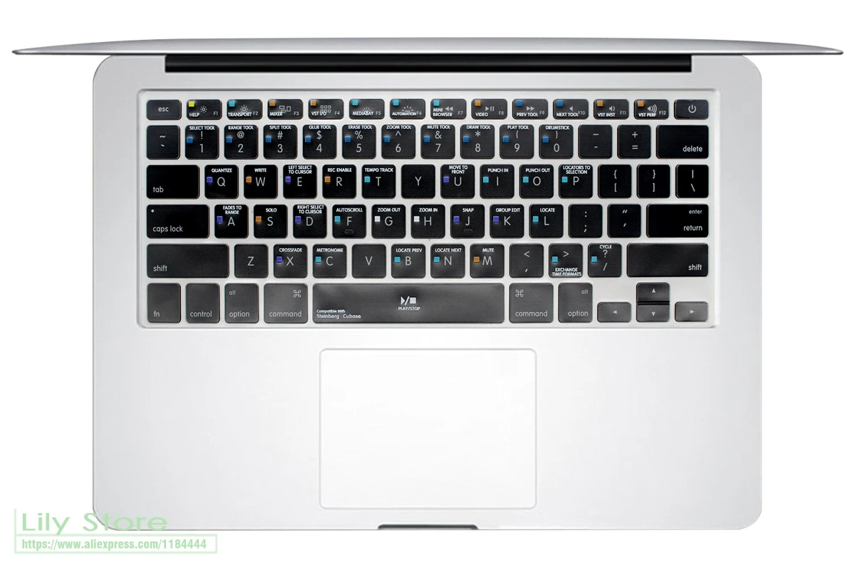 Защитный чехол для клавиатуры Steinberg Cubase Hot Key функциональный из ТПУ с подсветкой