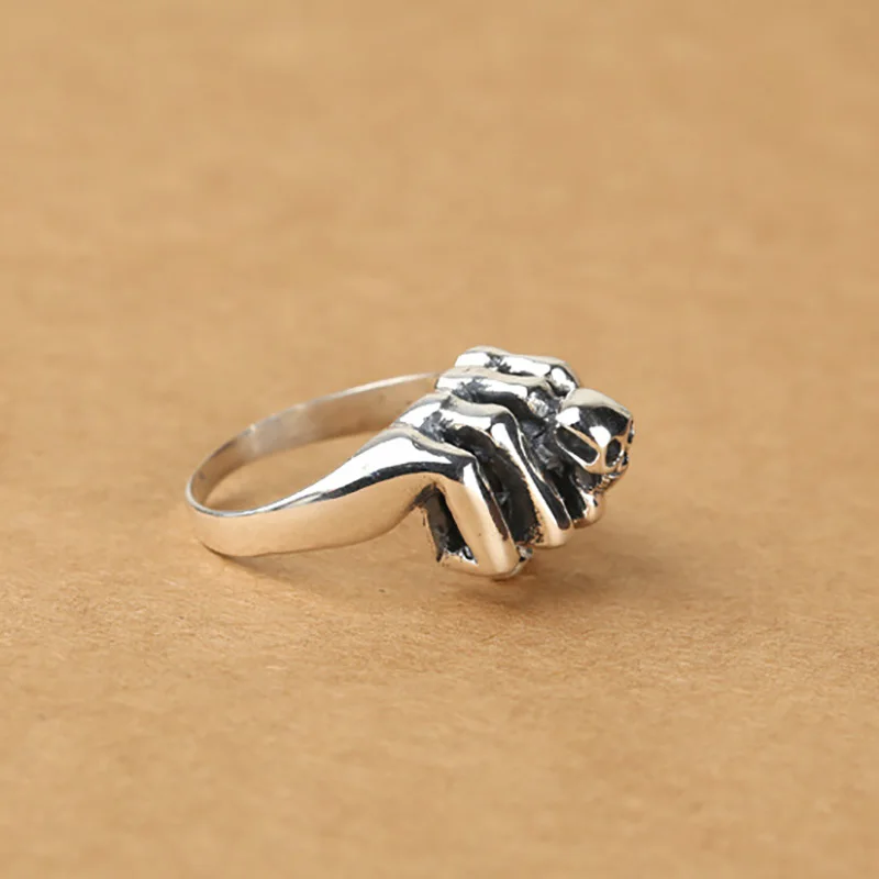 

New 925 Sterling Silver Punk hot popular skull Rings For Man Hip pop/Rock