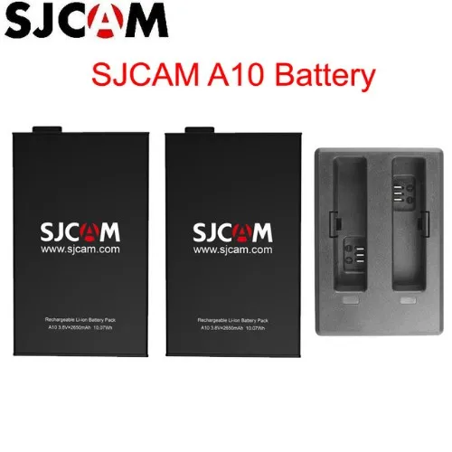 Новинка SJCAM A10 2650 mAh Резервная аккумуляторная литий-ионным Батарея и Зарядное устройство аксессуары для спортивной экшн-камеры SJCAM A10 Wi-Fi Камера DV - Цвет: 2 battery 1 charger