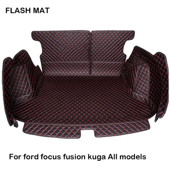 

custom made Fully surrounded Car trunk mat for ford fiesta ford focus mk2 ford kuga Car accessories