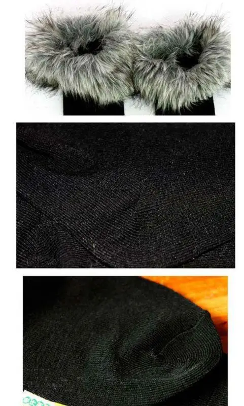 Пикантные теплые хлопковые носки средней длины с искусственным мехом; 4 цвета