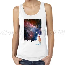Женские красивые майки-безрукавки безрукавный Повседневный узкий Базовая майка novlety galaxy Дамская майка с принтом