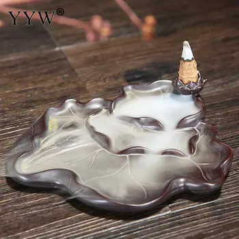 

Incense Burner Holder Censer Aroma Smoke Waterfall Backflow Incense Cone Burner Home Decor Incenso Aromatherapy Send 10pcs Cones