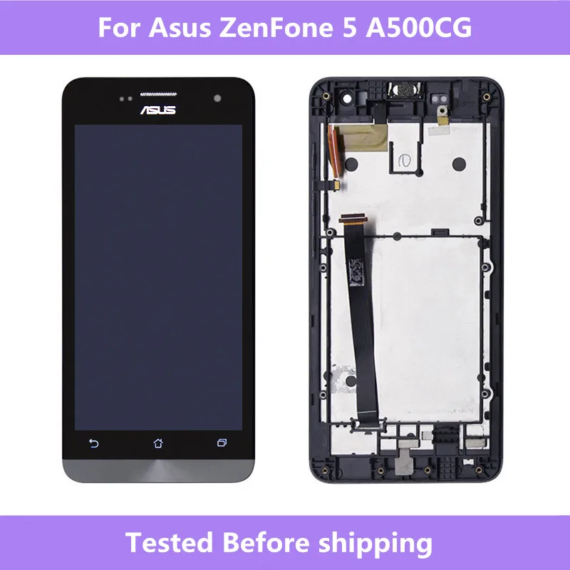 

Asus A500CG Original Screen Black LCD Display Touch screen digitizer Assembly with Frame For Asus ZenFone 5 A500CG LCD Screen