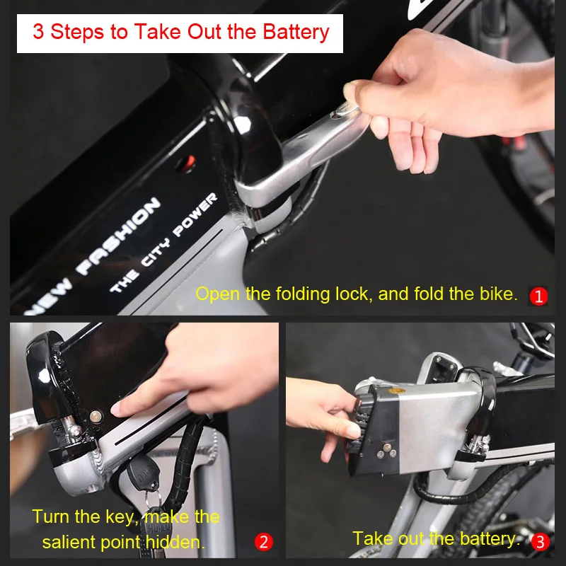 Sale 26 Inches Folding Electric Bike,Both Hydraulic Disc Brake, Aluminum Alloy Frame, Strong Lithium Battery,Mountain Bike 3