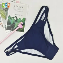 M& M, 15 цветов, низкая талия, одежда для плавания, купальник с принтом, бикини, низ, сексуальные пляжные плавки, одноцветные, кроссовер,, Летние плавки, B610