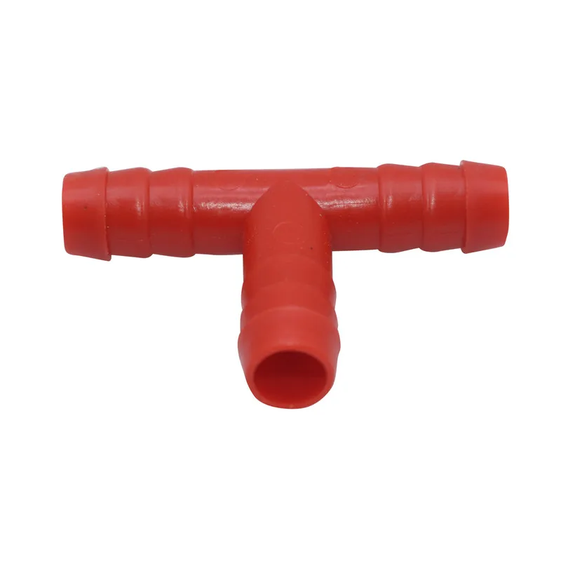 

50 pcs Red Plastic tee Hose fitting Three-way pipe 51mm*25mm*9mm Poultry livestock feeding rabbit nipple drinker installation