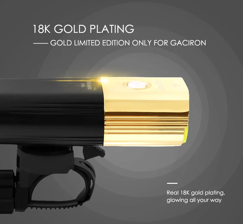 Gaciron, V9D-1800, велосипедный светильник, передний, 1800 люмен, USB, перезаряжаемый, 6700 мА/ч, как внешний аккумулятор, IPX6, водонепроницаемый, велосипедный светильник