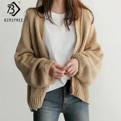2018 корейский стиль женский длинный рукав вязаный свитер платье однотонный с круглым вырезом кардиганы женский тонкий свитер платье