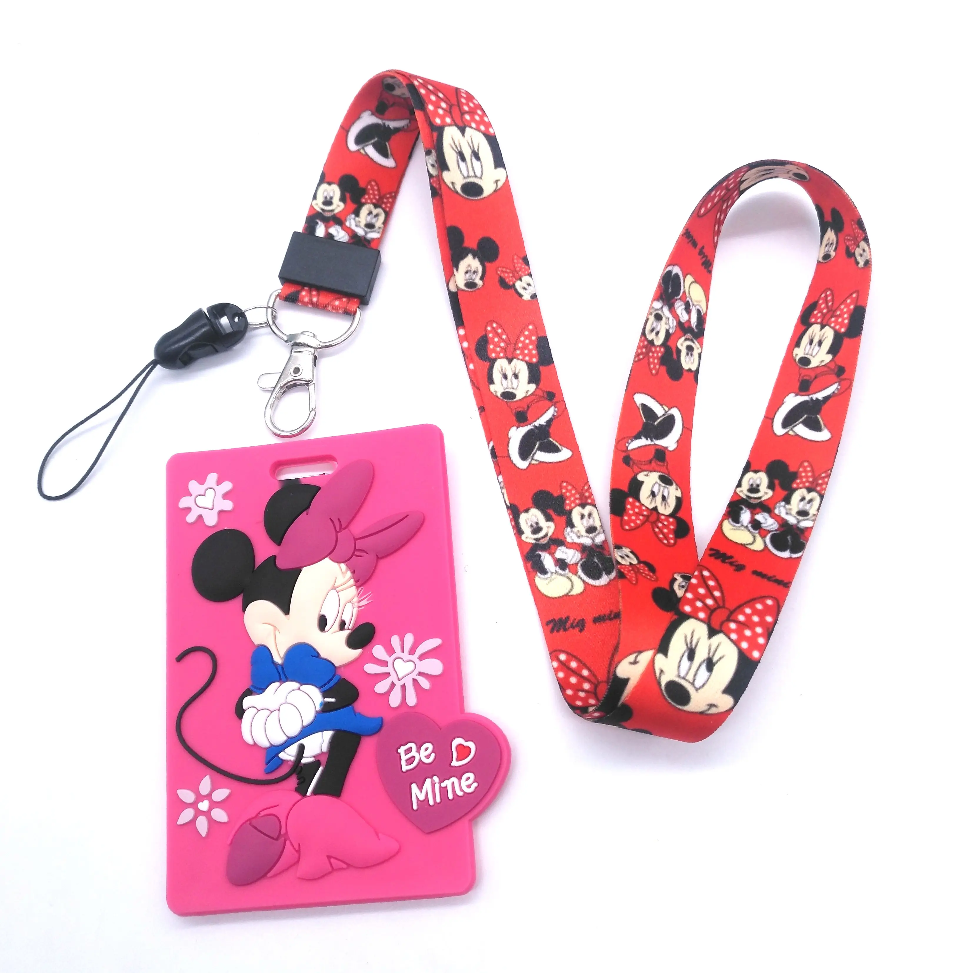  1 pcs Cartoon minnie Neck Strap Neck Strap Lanyards Card Holders Bank Neck Strap Card Bus ID Holder