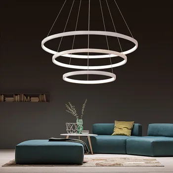 

Nordic ring art chandelier atmosphere restaurant lights after the modern simple living room lighting personalized creative ring