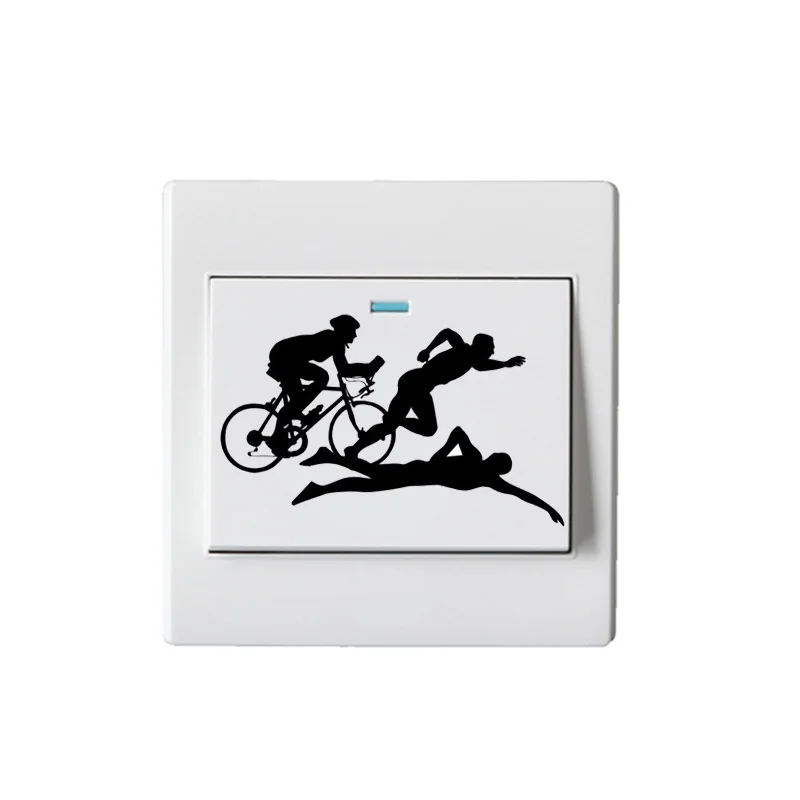 

Triathlon Sports Vinyl Switch Stickers Decoration Living Wall Decals 5WS0488
