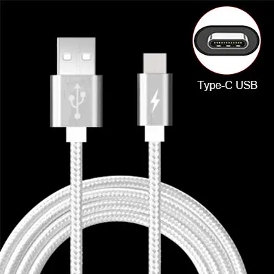 0,25 м 1 м 2 м usb type C кабель USB C зарядный кабель питания type-C провод шнур для samsung Galaxy A50 huawei P20 Lite Redmi Note 7 - Цвет: Silver