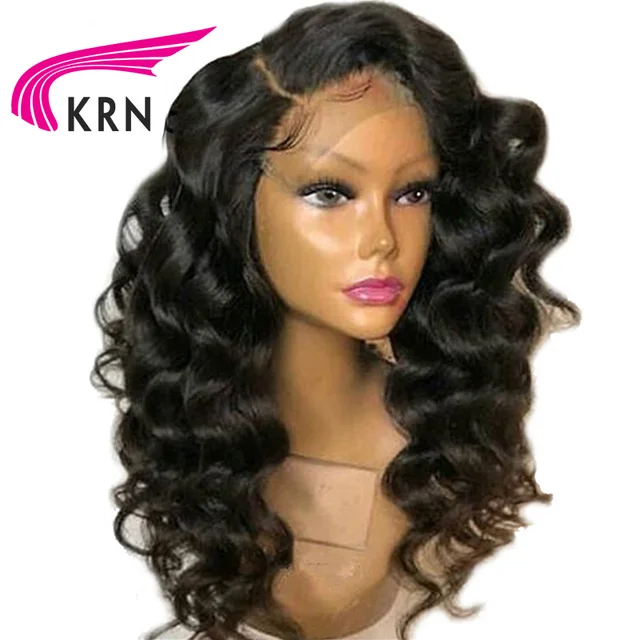 KRN Curly Brazilian Lace Front Human Hair Wigs Bleached Knots Side Part Remy Pre Plucked Lace