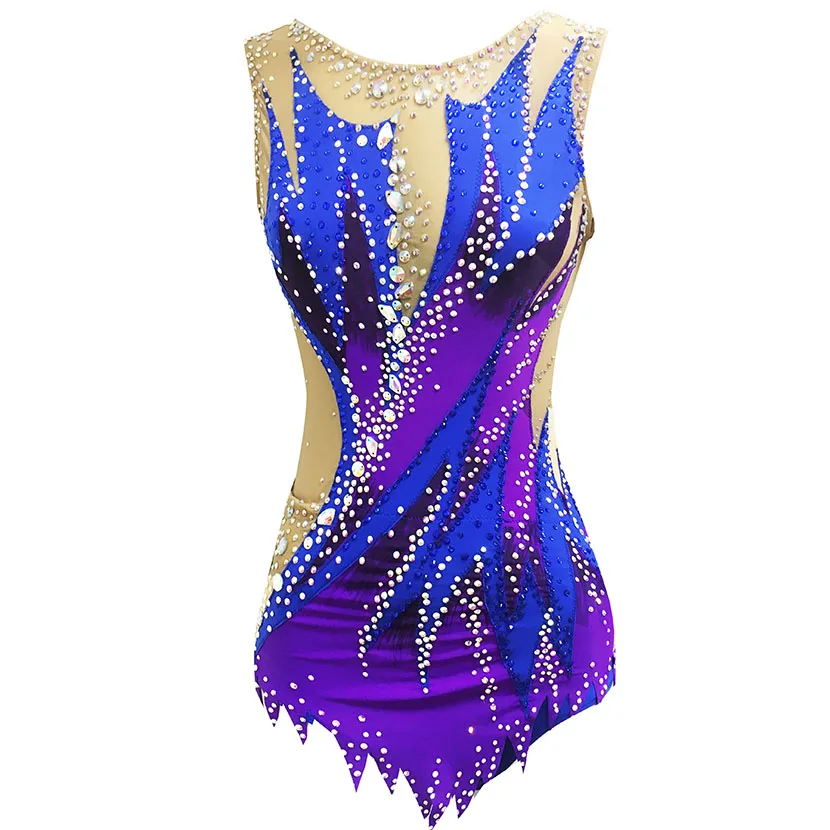 

Purple Artistic Gymnastics Competition Gymnastics Leotard Kids Performances Leotards Custom Style and Size