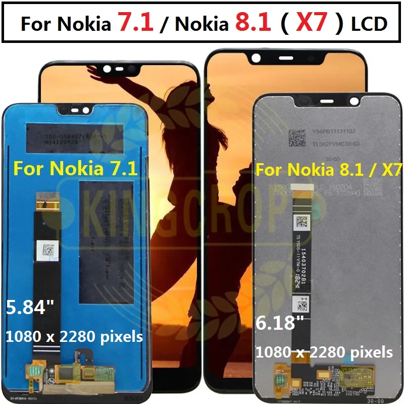

For Nokia 7.1 LCD Display Touch Screen Digitizer For Nokia 8.1 LCD Replacment For Nokia X7 LCD display Assembly Replacement