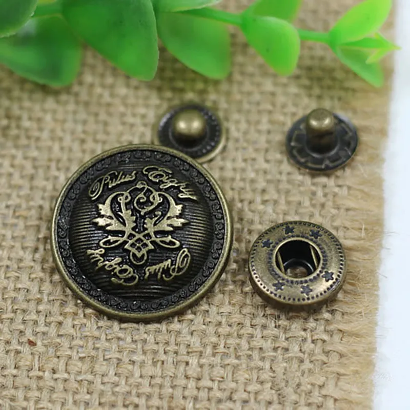 

High Quality 10sets Retro Bronze Metal Snap Fastener Poppers Press Studs Kit DIY Sewing Leather Craft Tools Metal Snap Button