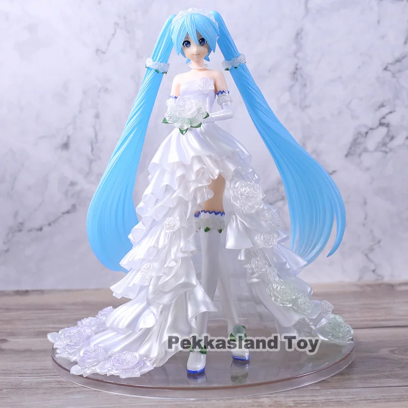 

Anime Volcaloid Hatsune Miku Wedding Cloth 1/7 Scale PVC Action Figure Collection Model Doll Toys Gift