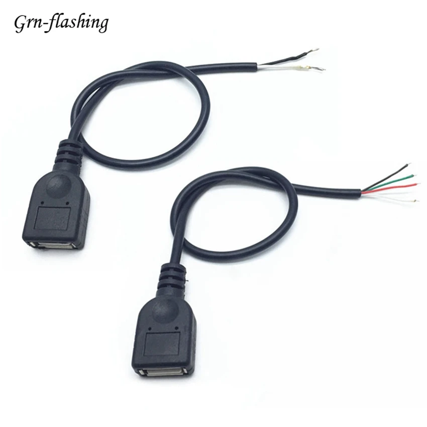

5V 12V 24V USB Female Connector 30cm 1m Wire power Cable 2pin 4pin USB Charging Data Line use for 3528 5050 LED Strip tape light