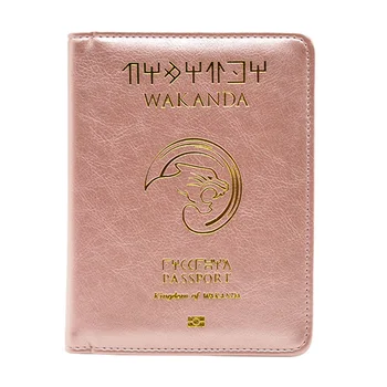 

DIKEDAKU RFID Blocking Wakanda Passport Cover Unisex Fashion Pu Leather Credit Cards Passport Holder Wallet Travel Passport Case