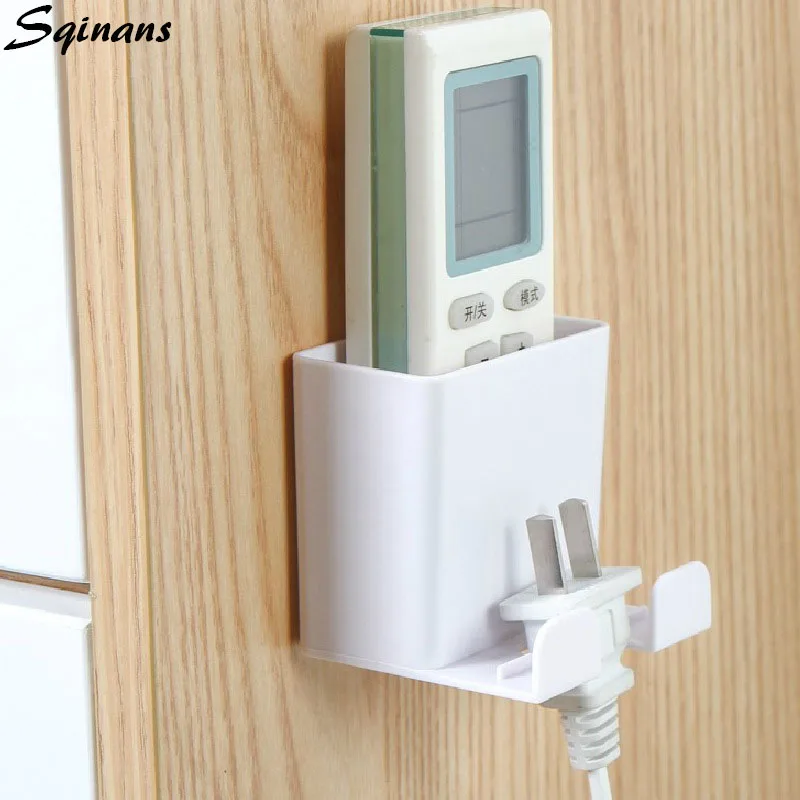 

Sqinans Wall Mounted Organizer Storage Box Remote Control Air Conditioner Storage Case Mobile Phone Plug Holder Stand Container