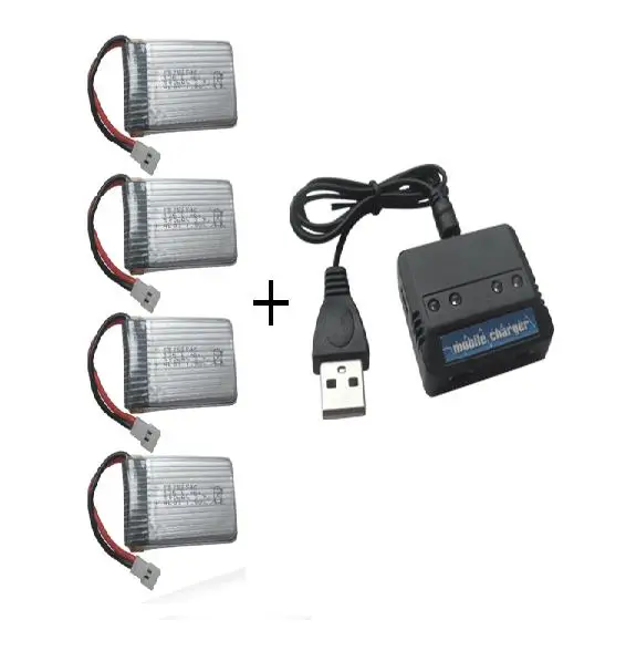 

Ewellsold X5C X5SW X5SC CX-30 H5C 2.4G RC quadcopter 3.7V 500mah Li-po battery*4pcs+4 in 1 charger box