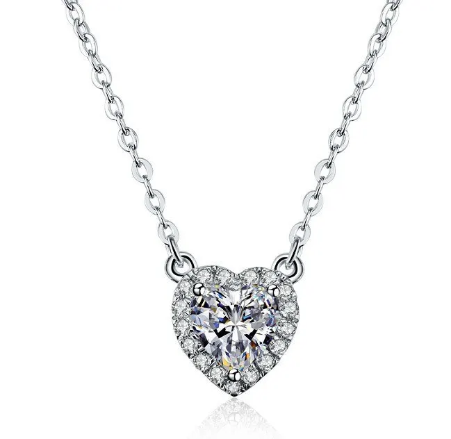 

Clearance sale TN030 2ct Heart Shape Cut Synthetic Gem Pendant 925 Sterling silver Wedding Engagement Necklace
