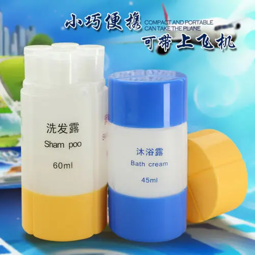 

2019 new Travel 3 in1 Empty Bottle Bottling Set Shampoo Shower Gel Storage Wash Bag Refillable Bottle Can