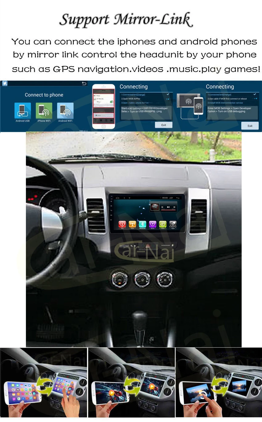 Android 7,1/8,0 автомобиль GPS Радио Навигация для Mitsubishi Outlander 2006-2012 головное устройство стерео аудио плеер Wifi BT карты Navi