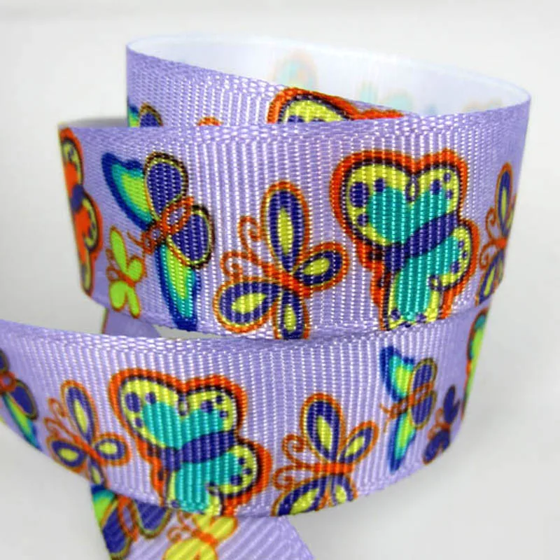 

10Yards Width 5/8" Multicolor Printing Pretty Butterfly Grosgrain Ribbon For Craft Scrapbooking 15mm