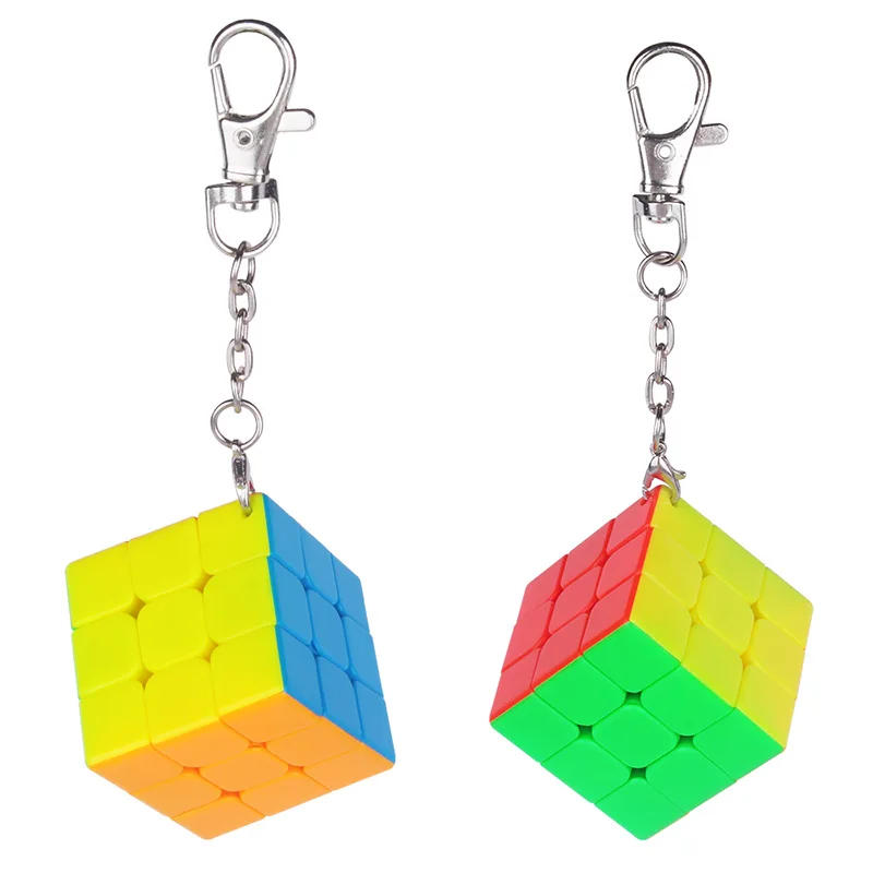 YUXIN Mini 3x3x3 волшебный кубик головоломка без наклеек 3x3 Карманный с брелком